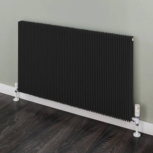 Larger image of EcoHeat Hadlow Horizontal Aluminium Radiator 626x1120 (Black).