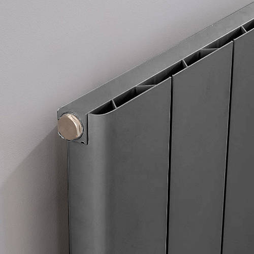 Example image of EcoHeat Radcliffe Vertical Aluminium Radiator 1500x476 (Grey).