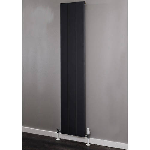 Larger image of EcoHeat Radcliffe Vertical Aluminium Radiator 1500x596 (A Grey).