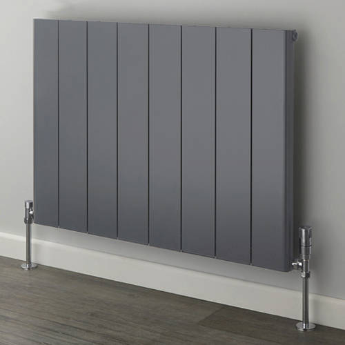 Larger image of EcoHeat Radcliffe Horizontal Aluminium Radiator 500x1196 (Grey).