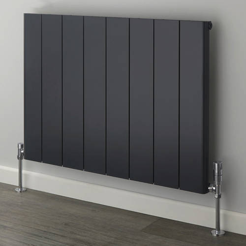 Larger image of EcoHeat Radcliffe Horizontal Aluminium Radiator 500x1196 (A Grey).