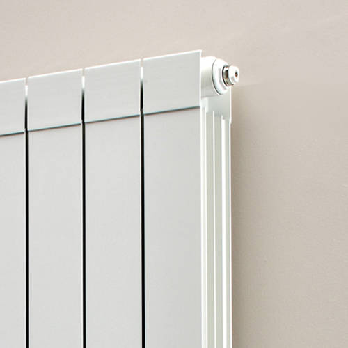 Example image of EcoHeat Saxon Vertical Aluminium Radiator & Brackets 1446x260 (White).