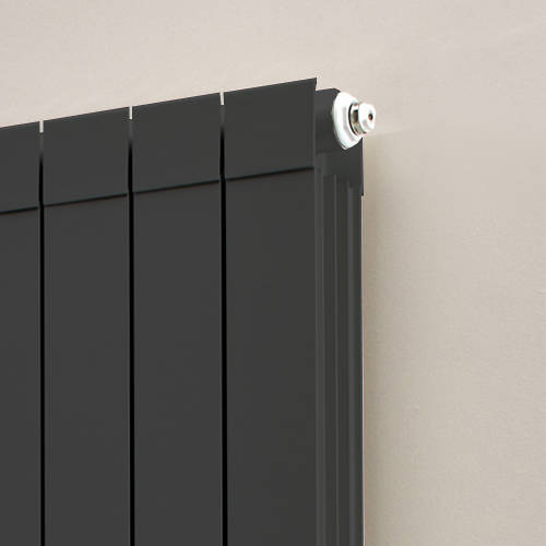 Example image of EcoHeat Saxon Vertical Aluminium Radiator & Brackets 1446x420 (Olive).