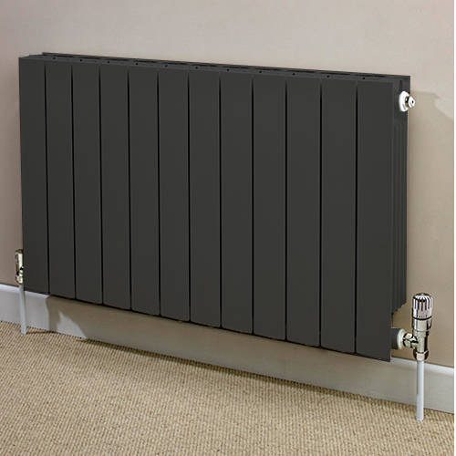 Larger image of EcoHeat Saxon Horizontal Aluminium Radiator & Brackets 440x660 (Olive).