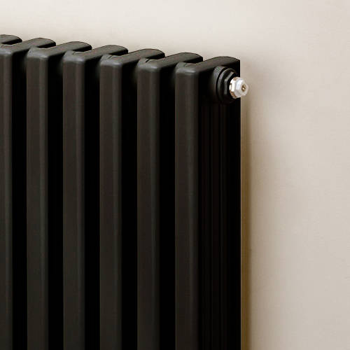 Example image of EcoHeat Woburn Vertical Aluminium Radiator 1470x270 (Jet Black).