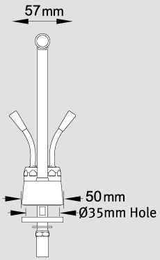 Technical image of Franke Little Butler 2000 Steaming Hot & Cold Filtered Water Kitchen Tap (Chrome)