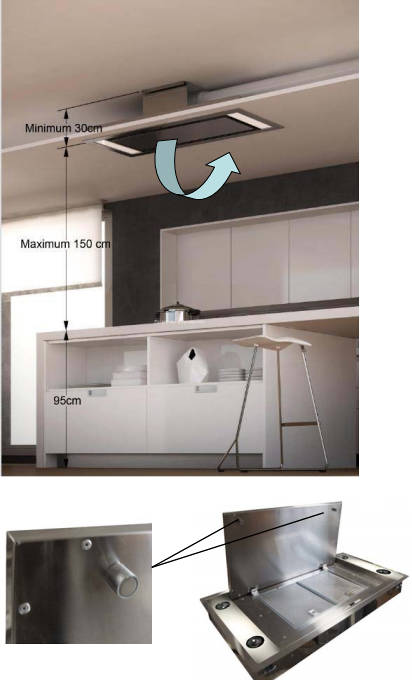 Example image of Franke Cooker Hoods Galaxy 3 Slim Ceiling  Cooker Hood (Stainless Steel).