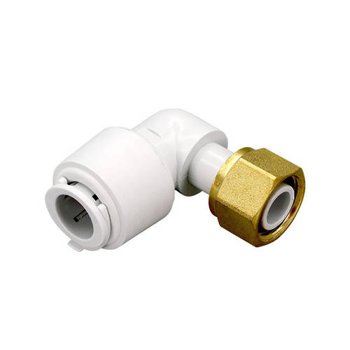 Larger image of FloFit+ Push Fit Bent Tap Connector (15mm / 1/2" BSP).