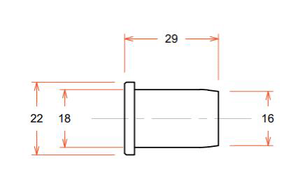 Technical image of FloFit+ 50 x Pipe Inserts (22mm).