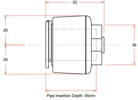 Technical image of FloFit+ 5 x Push Fit Pipe Stop Ends (28mm).