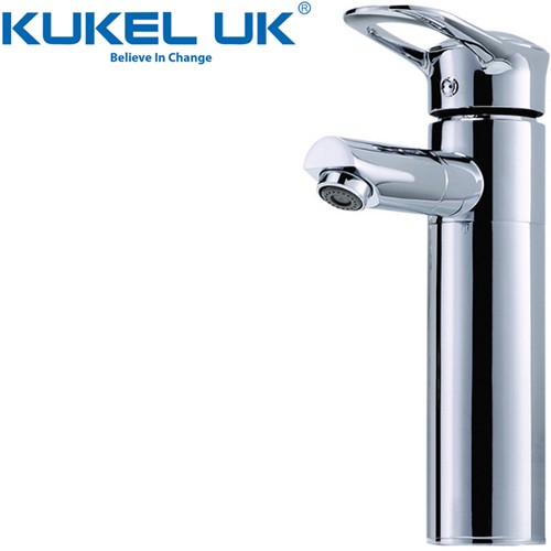 Larger image of Kukel UK Electric Heated Water Basin Mixer Tap With Round Body (Chrome).