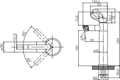 Technical image of Kukel UK Electric Heated Water Basin Mixer Tap With Round Body (Chrome).