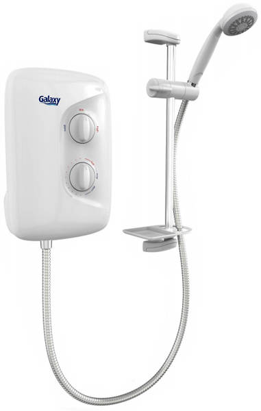 Larger image of Galaxy Showers Aqua 2000E Electric Shower 9.5kW (White & Chrome).