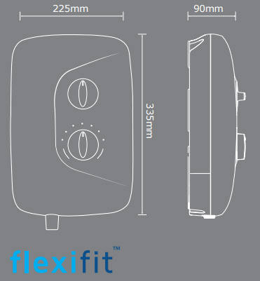 Example image of Galaxy Showers Aqua 2000E Electric Shower 8.5kW (White & Chrome).