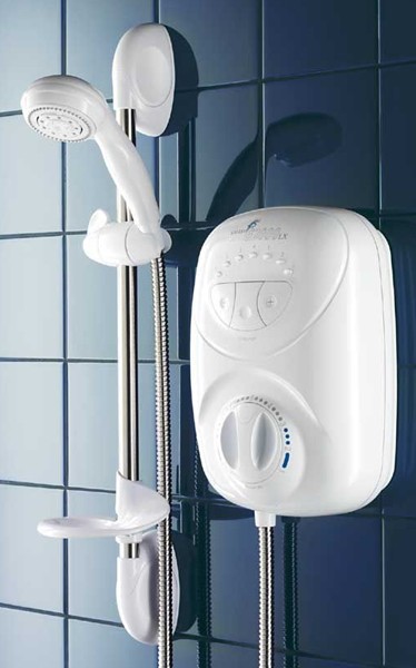 Larger image of Galaxy Showers G2000LX Thermostatic Power Shower (White & Chrome). 026491G