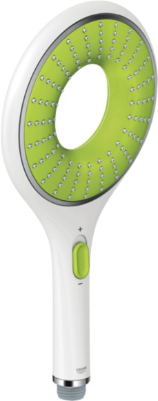 Larger image of Grohe Rainshower Icon Water Saving Shower Handset (White & Green).