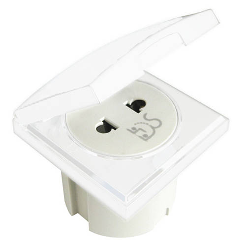 Larger image of HAFELE Shaver Socket With Transformer & Hinged Cover (White).