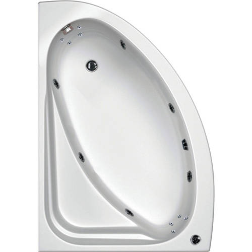 Larger image of Hydracast Orlando LH Corner Whirlpool Bath With 14 Jets & Panel, 1500x1040.