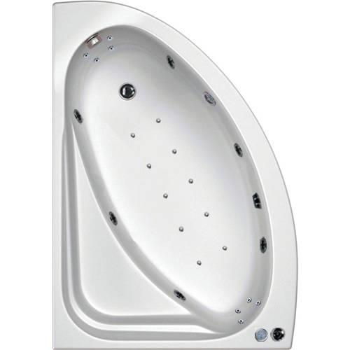 Larger image of Hydracast Orlando LH Corner Whirlpool Bath With 24 Jets & Panel, 1500x1040.