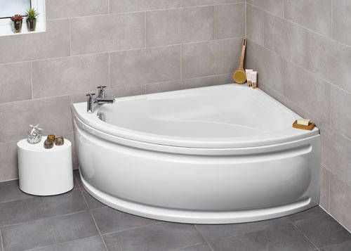 Example image of Hydracast Orlando RH Corner Whirlpool Bath With 14 Jets & Panel, 1500x1040.