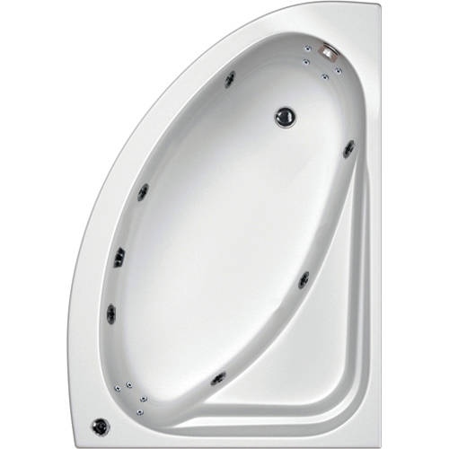 Larger image of Hydracast Orlando RH Turbo Whirlpool Bath With 14 Jets & Panel, 1500x1040.