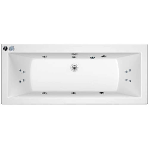 Larger image of Hydracast Solarna Double Ended Turbo Whirlpool Bath With 14 Jets (1700x700mm)