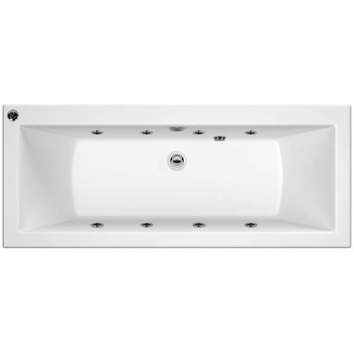 Larger image of Hydracast Solarna Double Ended Whirlpool Bath With 8 Jets (1800x800mm).