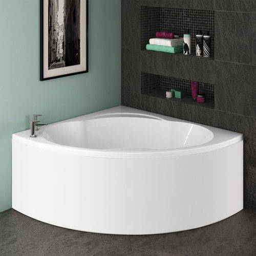 Example image of Hydrabath Laguna Corner Whirlpool Bath With 24 Jets & Panel, 1200x1200mm.