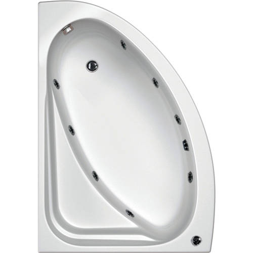 Larger image of Hydrabath Orlando LH Corner Whirlpool Bath With 8 Jets & Panel, 1500x1040.