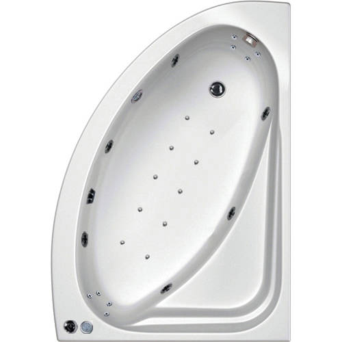 Larger image of Hydrabath Orlando RH Corner Whirlpool Bath With 24 Jets & Panel, 1500x1040.