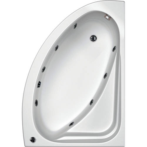 Larger image of Hydrabath Orlando RH Corner Whirlpool Bath With 8 Jets & Panel, 1500x1040.