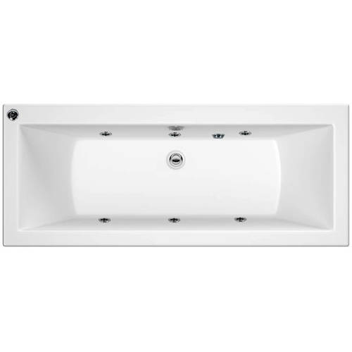 Larger image of Hydrabath Solarna Double Ended Whirlpool Bath With 6 Jets (1700x750mm).