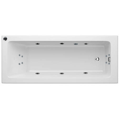 Larger image of Hydrabath Solarna Single Ended Whirlpool Bath With 14 Jets (1800x800mm).