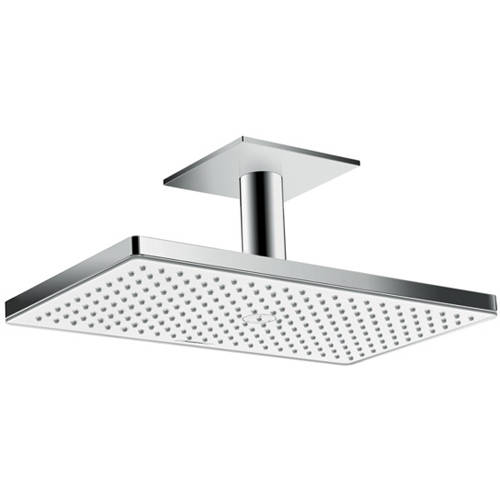 Hansgrohe White Rainmaker 1 Jet Shower Head & Arm (460Mm, & Chrome).