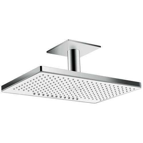 Hansgrohe White Rainmaker 2 Jet Shower Head & Arm (460X300, & Chrome).