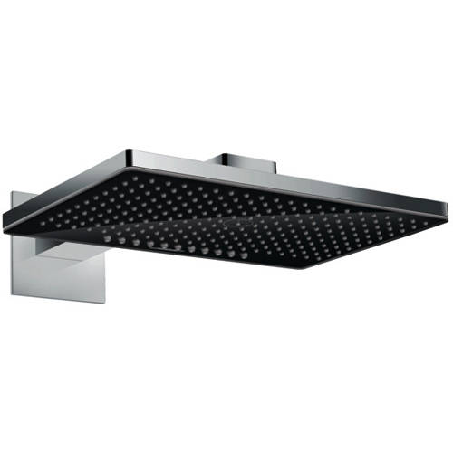 Hansgrohe Black Rainmaker 2 Jet Shower Head & Arm (460X300, & Chrome).