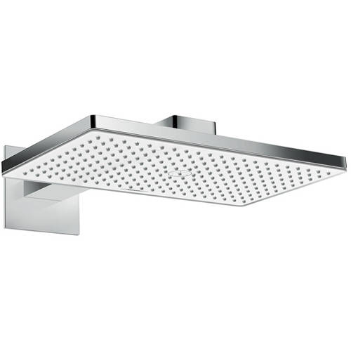 Hansgrohe White Rainmaker 1 Jet Eco Shower Head & Arm (460X270, & Chrome).