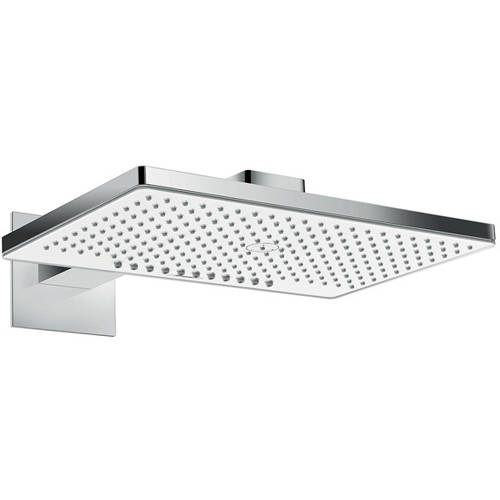 Hansgrohe White Rainmaker 2 Jet Eco Shower Head & Arm (460X300, & Chrome).