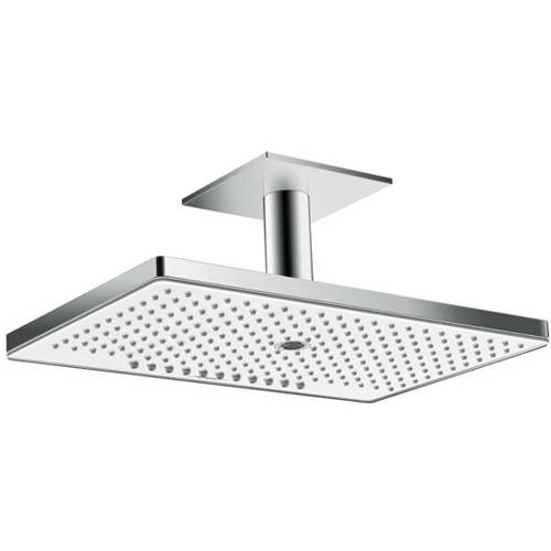 Hansgrohe White Rainmaker 3 Jet Eco Shower Head & Arm (460X300, & Chrome).