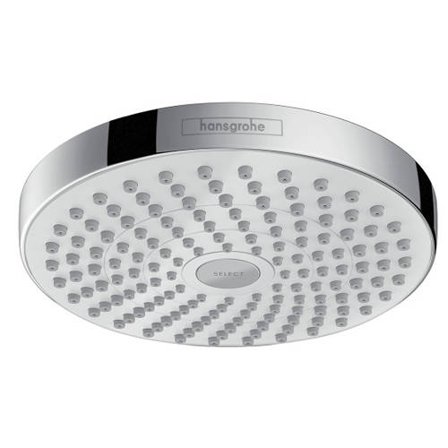 Hansgrohe White Croma Select S 180 2 Jet Shower Head (180Mm, & Chrome).