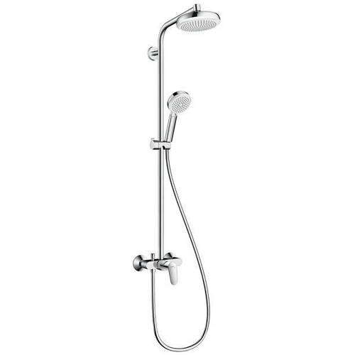 Larger image of Hansgrohe Crometta 160 1 Jet Shower Pack, Manual Handle (White & Chrome).