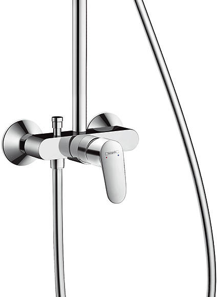 Example image of Hansgrohe Crometta 160 1 Jet Shower Pack, Manual Handle (White & Chrome).