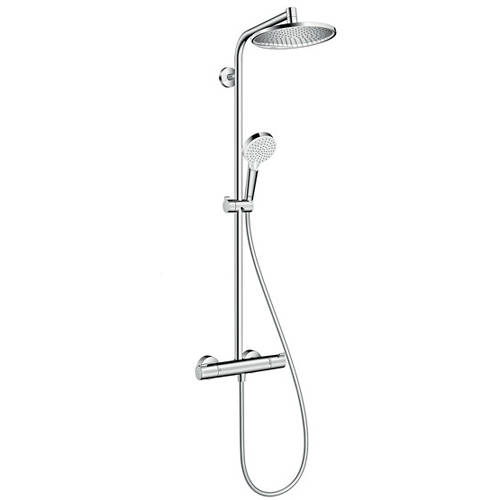 Hansgrohe Crometta S 240 1 Jet Showerpipe Pack With Ecosmart (Chrome).