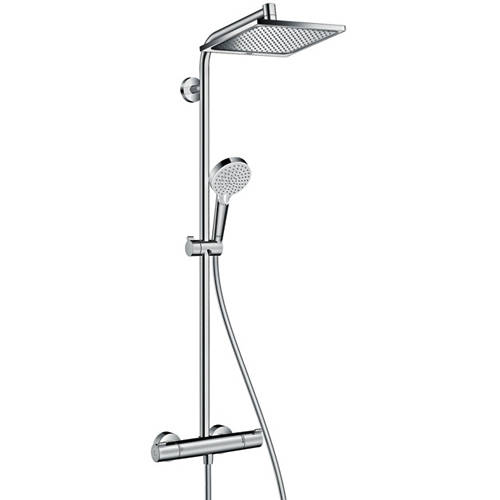 Hansgrohe Crometta E 240 1 Jet Showerpipe Pack With Ecosmart (Chrome).