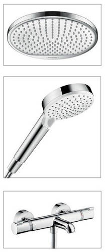 Example image of Hansgrohe Crometta S 240 1 Jet Showerpipe Pack With Bath Filler Spout, CLEARANCE.