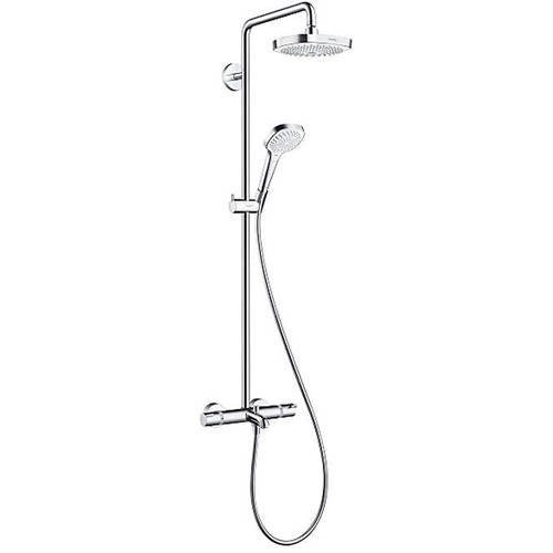 Hansgrohe Croma Select E 180 2 Jet Showerpipe Pack With Bath Spout.