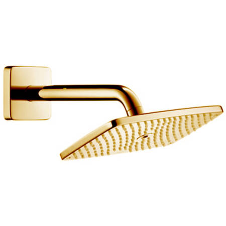 Hansgrohe Raindance E 240 1 Jet Shower Head & Arm (Brushed Brass).