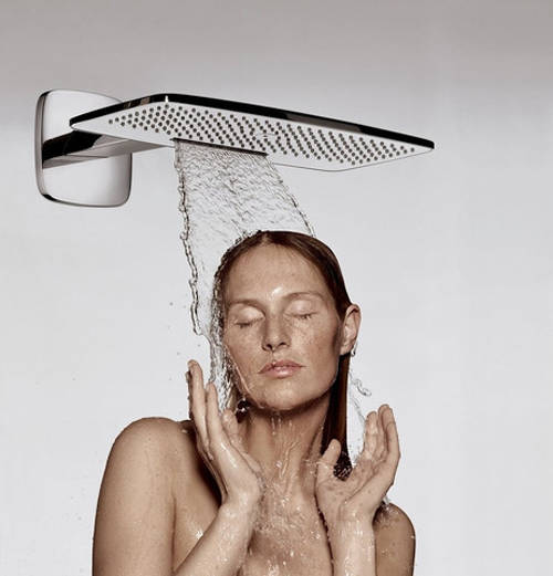 Example image of Hansgrohe Raindance E 430 2 Jet Shower Head With Arm (430x220mm, Chrome).