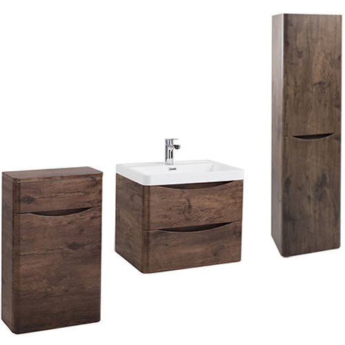 Larger image of Italia Furniture Bali Bathroom Furniture Pack 11 (Chestnut).