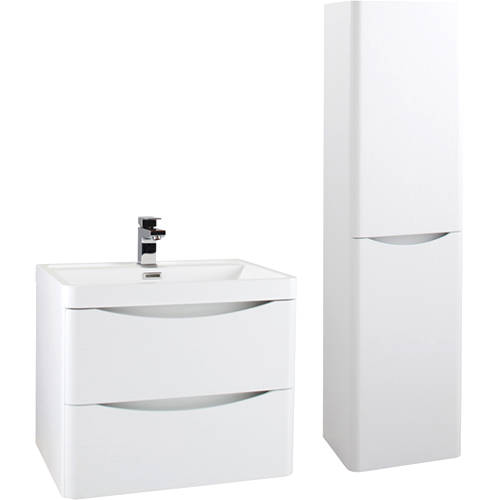 Larger image of Italia Furniture Bali Bathroom Furniture Pack 03 (Gloss White).
